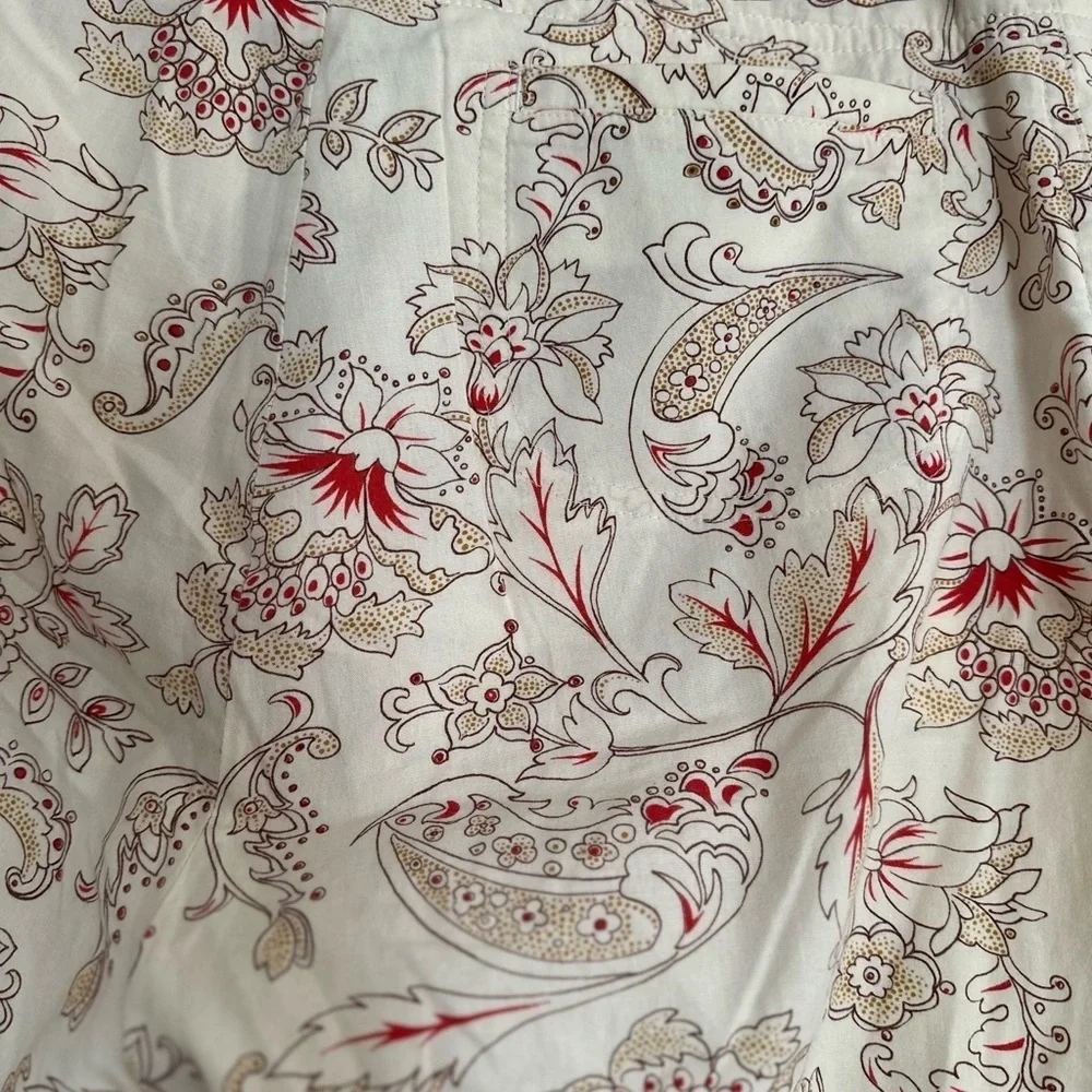 VTG Womyn Women’s Sz: 6 Lightweight Paisley Cropped Wide Leg Flat Front Pant.